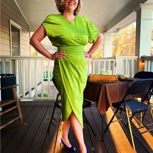 Zhivago Cocktail Dress, size US 8, color chartreuse